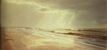  William Arte - Playa con sol dibujando paisajes acuáticos William Trost Richards